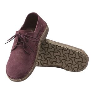 Birkenstock Gary Suede Oxford Shoes Burgundy Wine Red
mens 8 womens 10
